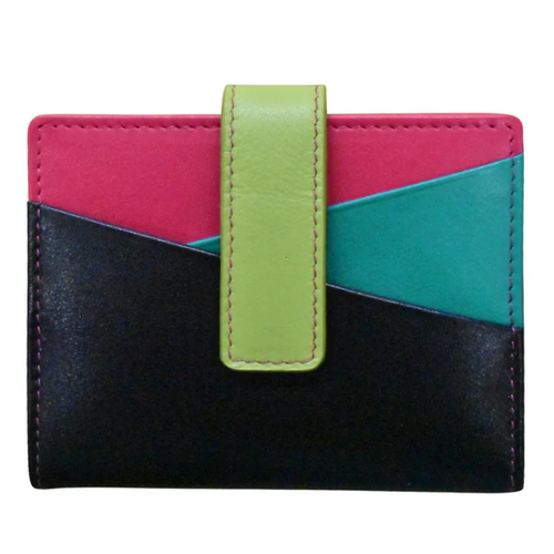 ili New York Mini Asymmetric Credit Card Wallet - Black Brights