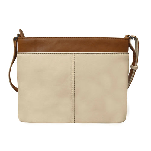 ili New York Pointed Tab Crossbody Organizer - Stone/Antique Saddle