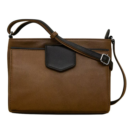 ili New York Pointed Tab Crossbody Organizer - Toffee/Black