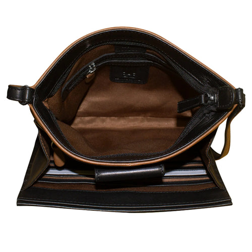 ili New York Pointed Tab Crossbody Organizer - Toffee/Black