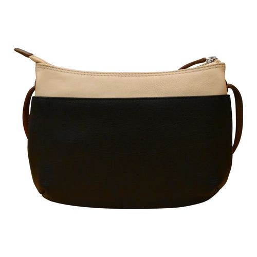 ili New York Round Zip Top Crossbody - Brown Combo