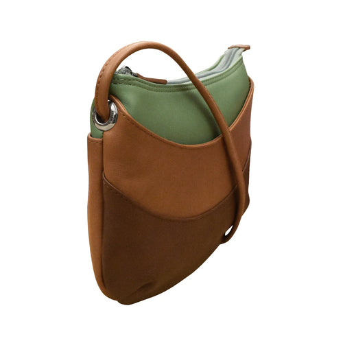 ili New York Round Zip Top Crossbody - Sage Combo