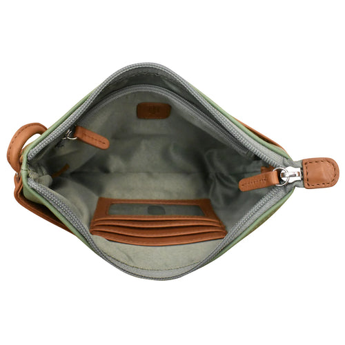 ili New York Round Zip Top Crossbody - Sage Combo