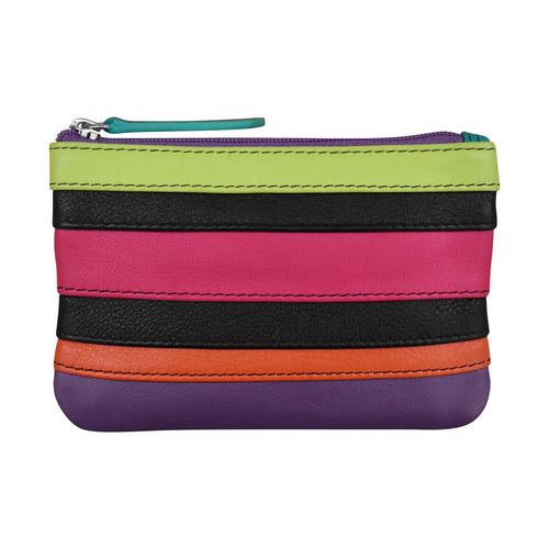 ili New York Striped Coin Purse - Black Brights