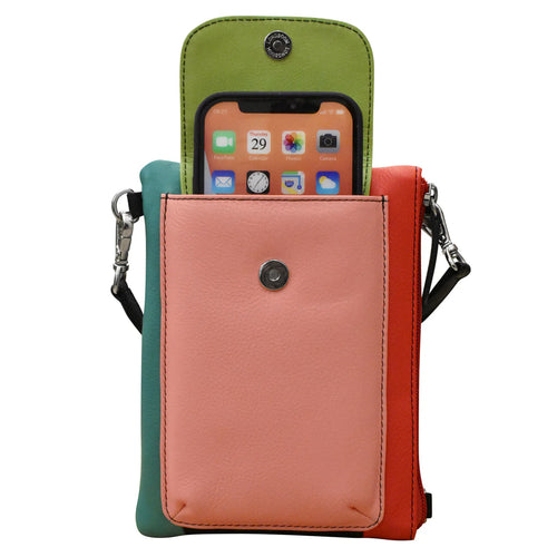 ili New York Two-Way Phone Bag - Peach Multi