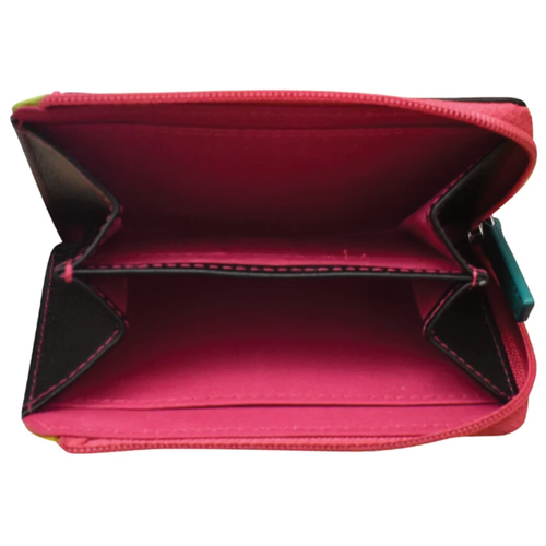 ili New York Vertical Zip Card Wallet - Black Brights