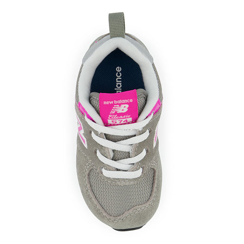 Kids’ New Balance 574 Bungee – Baby/Toddler – Grey/Pink