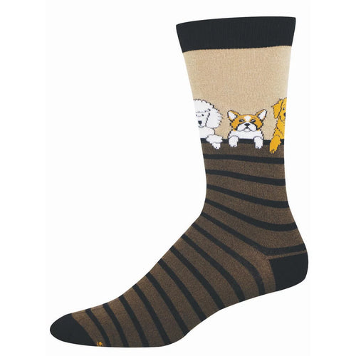 Men's Socksmith Dog Gone Stripes Bamboo Crew Socks
