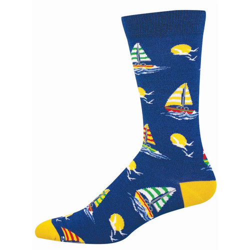 Men's Socksmith Sailing The Horizon Bamboo Crew Socks