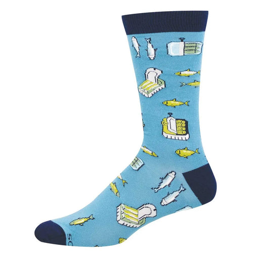 Men's Socksmith Tin of Sardines Bamboo Crew Socks