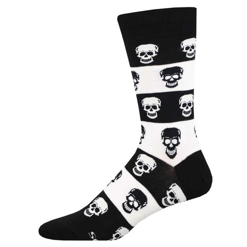 Men's Socksmith Skull Cotton Crew Socks - Black/White