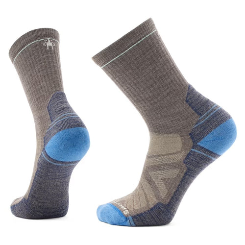 Men's Smartwool Hike Light Cushion Crew Socks - Taupe/Laguna Blue