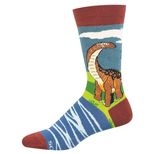 Men's Socksmith Brontosaurus Cotton Crew Socks - Blue Heather