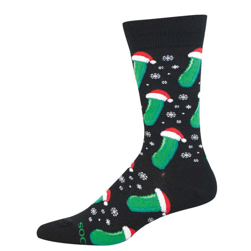 Men's Socksmith Christmas Pickle Cotton Crew Socks - Black