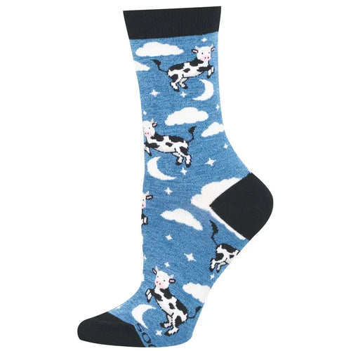Women's Socksmith Cow Jumped Over The Moon Bamboo Crew Socks