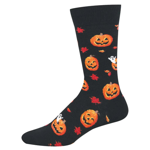 Men's Socksmith Friendly Pumpkins Cotton Crew Socks - Black