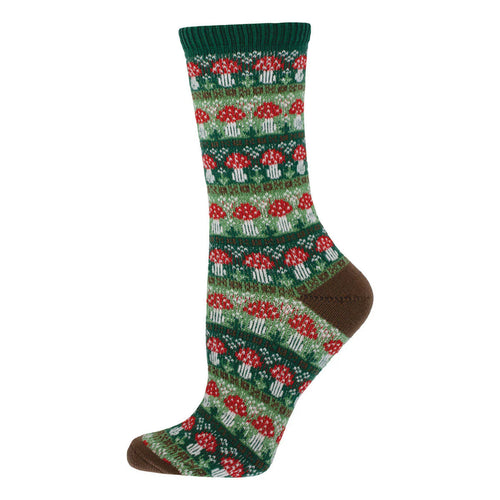 Women's Socksmith In Line For Mushies Sweater Socks - Green