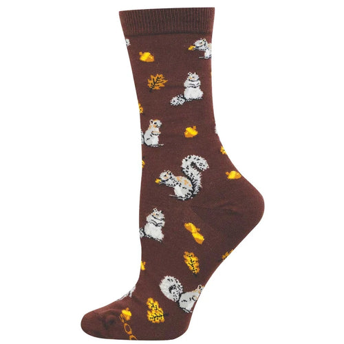 Women's Socksmith Squirrels in the Forest Bamboo Crew Socks