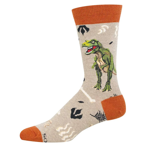 Men's Socksmith T. Rex Cotton Crew Socks - Hemp Heather