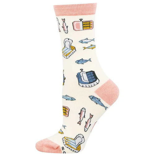 Women's Socksmith Tin of Sardines Bamboo Crew Socks
