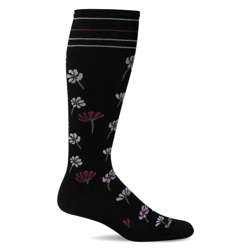 Women's Sockwell Field Flower Moderate Graduated Compression Socks - Black