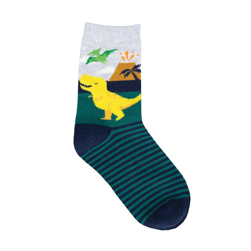 Kids' Socksmith Totally T-Rex Cotton Crew Socks - 4-7 years - Navy