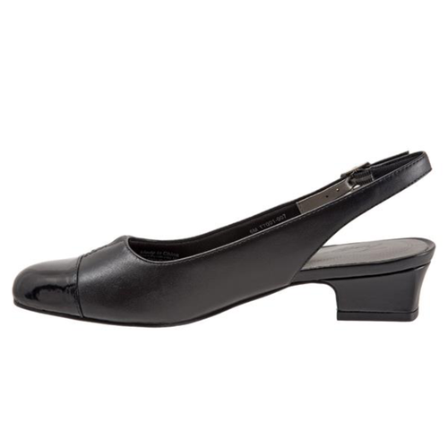 Women's Trotters Dea Slingback - Black with Patent Toe