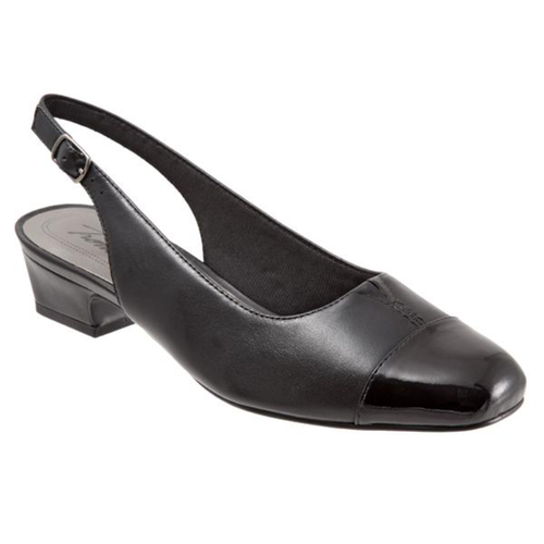 Women's Trotters Dea Slingback - Black with Patent Toe