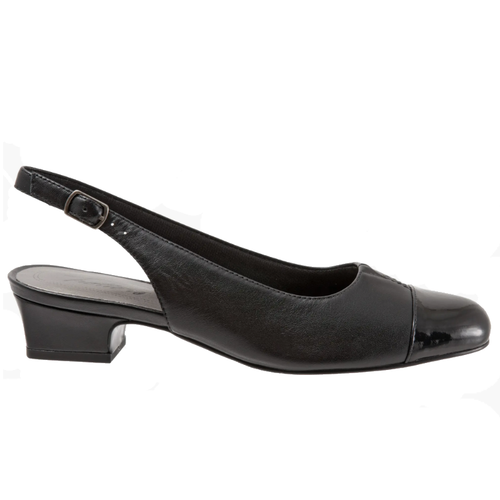Women's Trotters Dea Slingback - Black with Patent Toe
