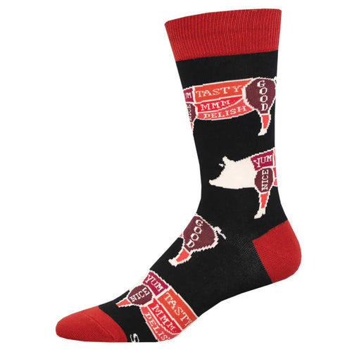 Men's Socksmith Whole Hog Cotton Crew Socks - Black