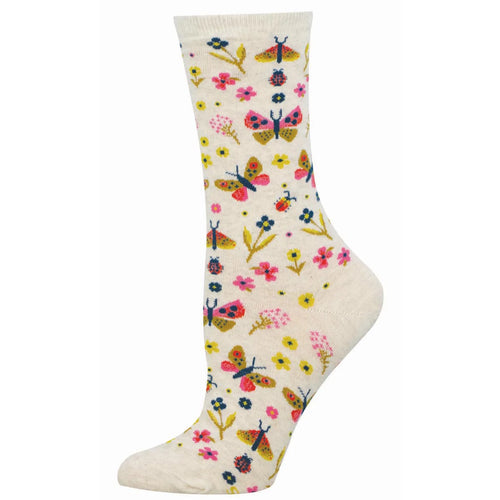 Women's Socksmith Butterfly Floral Cotton Crew Socks