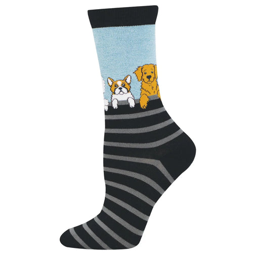 Women's Socksmith Dog Gone Stripes Bamboo Crew Socks