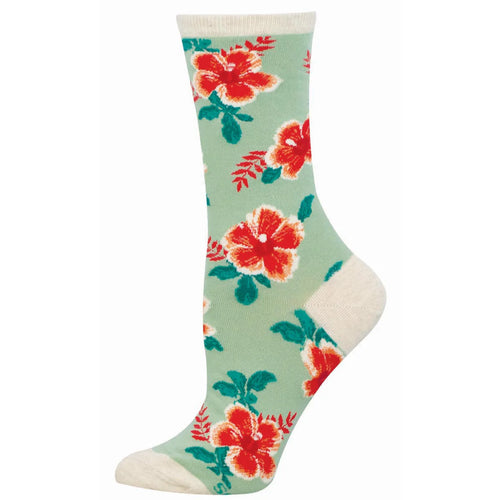 Women's Socksmith Hibiscus Bloom Cotton Crew Socks