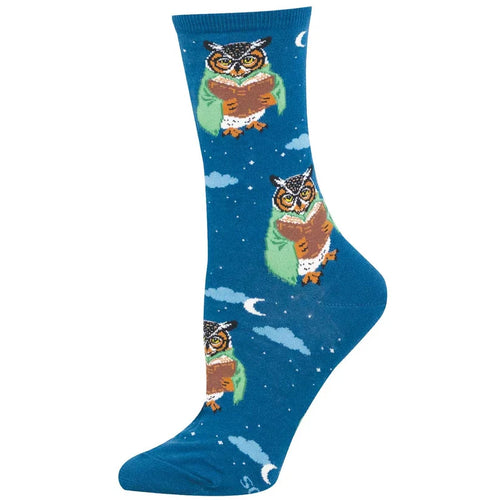 Women's Socksmith Up Owl Night Cotton Crew Socks