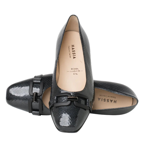 Women's Hassia Roma - Dark Grey Patent